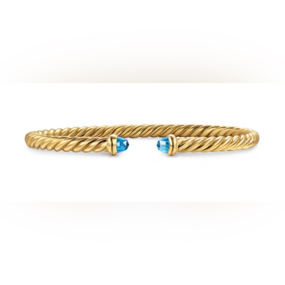 Yurman Inspired Elegant Gold and Blue Women's Bracelet